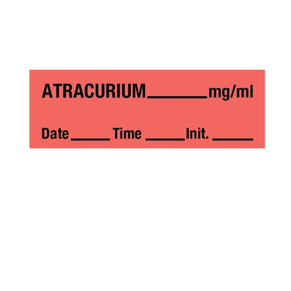 Tape, Atracurium 1/2" x 500" Flr Red w/Black